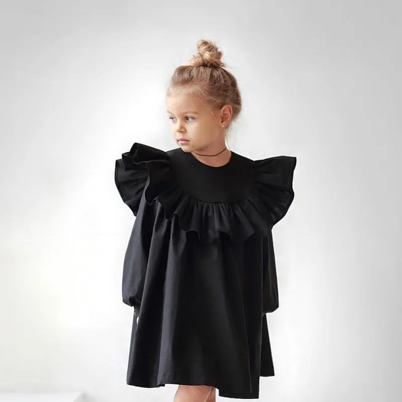 Flying Sleeve Ruffle Dress