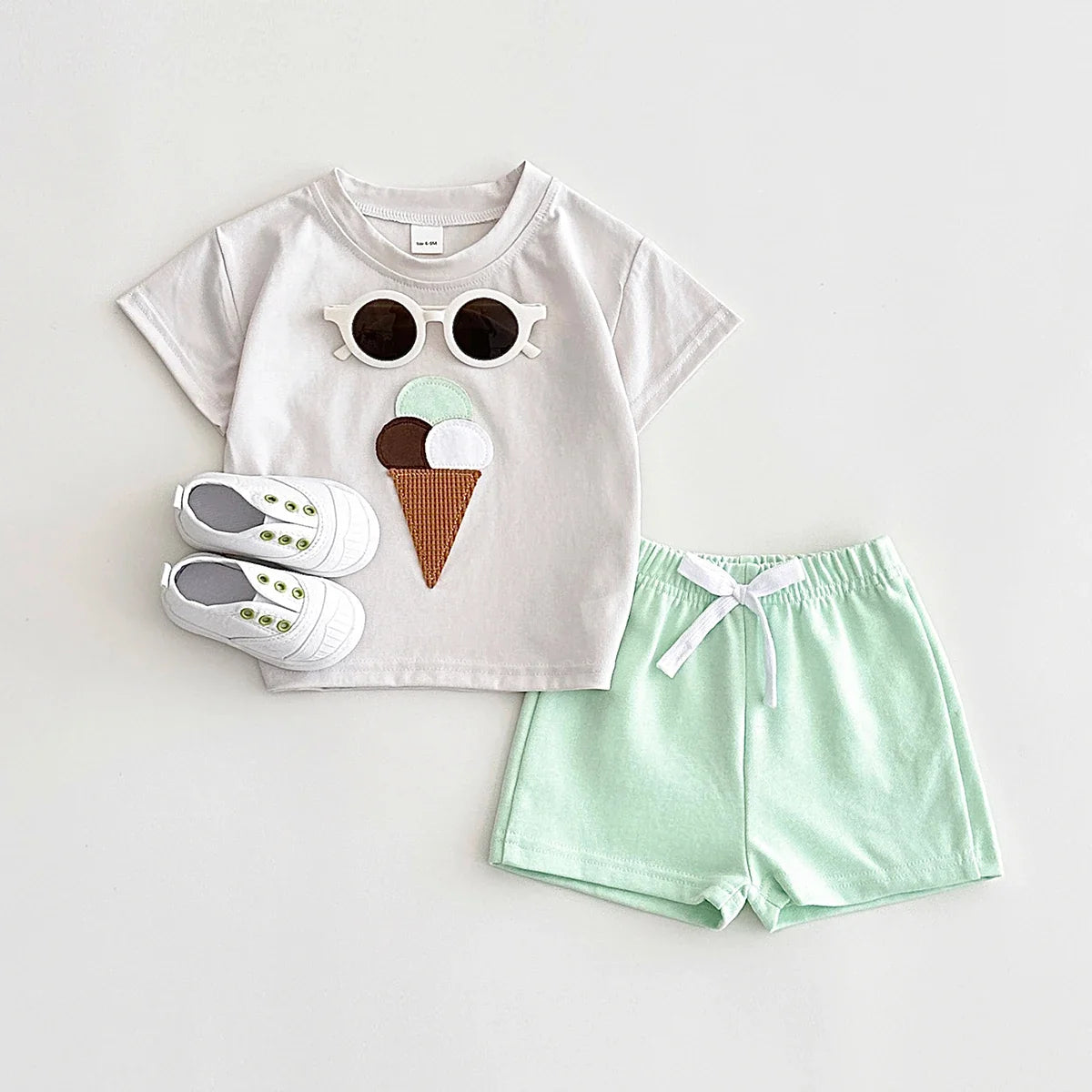 Waffle Cone Ice Cream Shorts Set