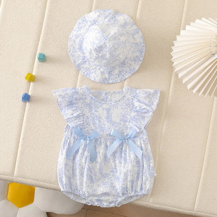 Light Blue Romper W Hat