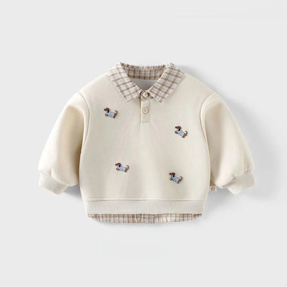 Faux Two-piece Pullover Sweater Top