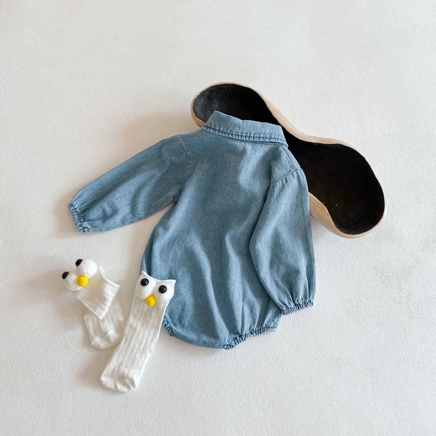 Long Sleeve Denim Bodysuit