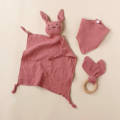 Muslin Wooden Ring Teething Set