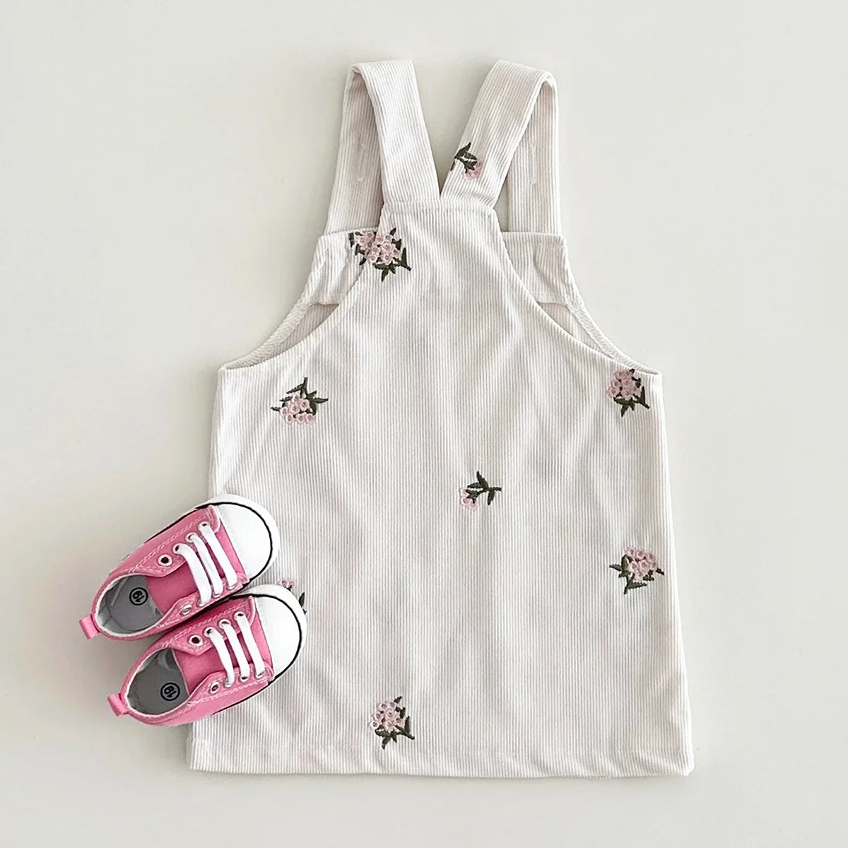 Flower Embroidery Suspender Dress