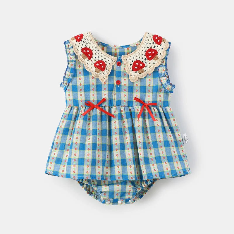 Crochet Mushroom Collar Romper
