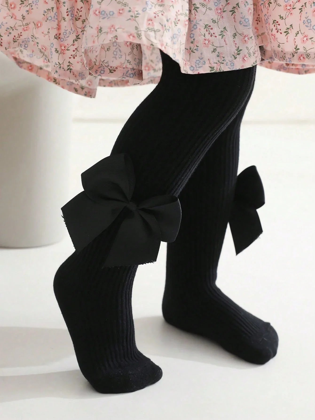 Side Bowknots Knit Leggings