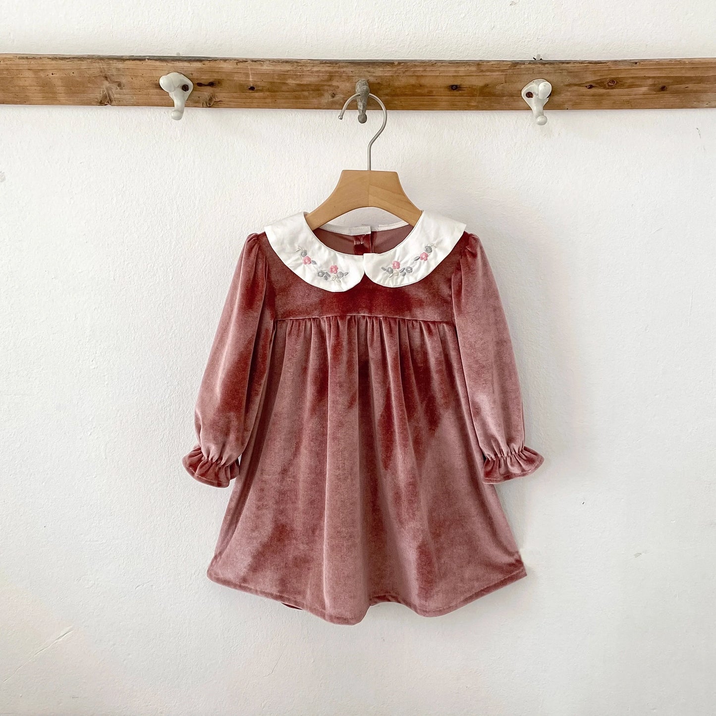 Doll Collar Velvet Dress