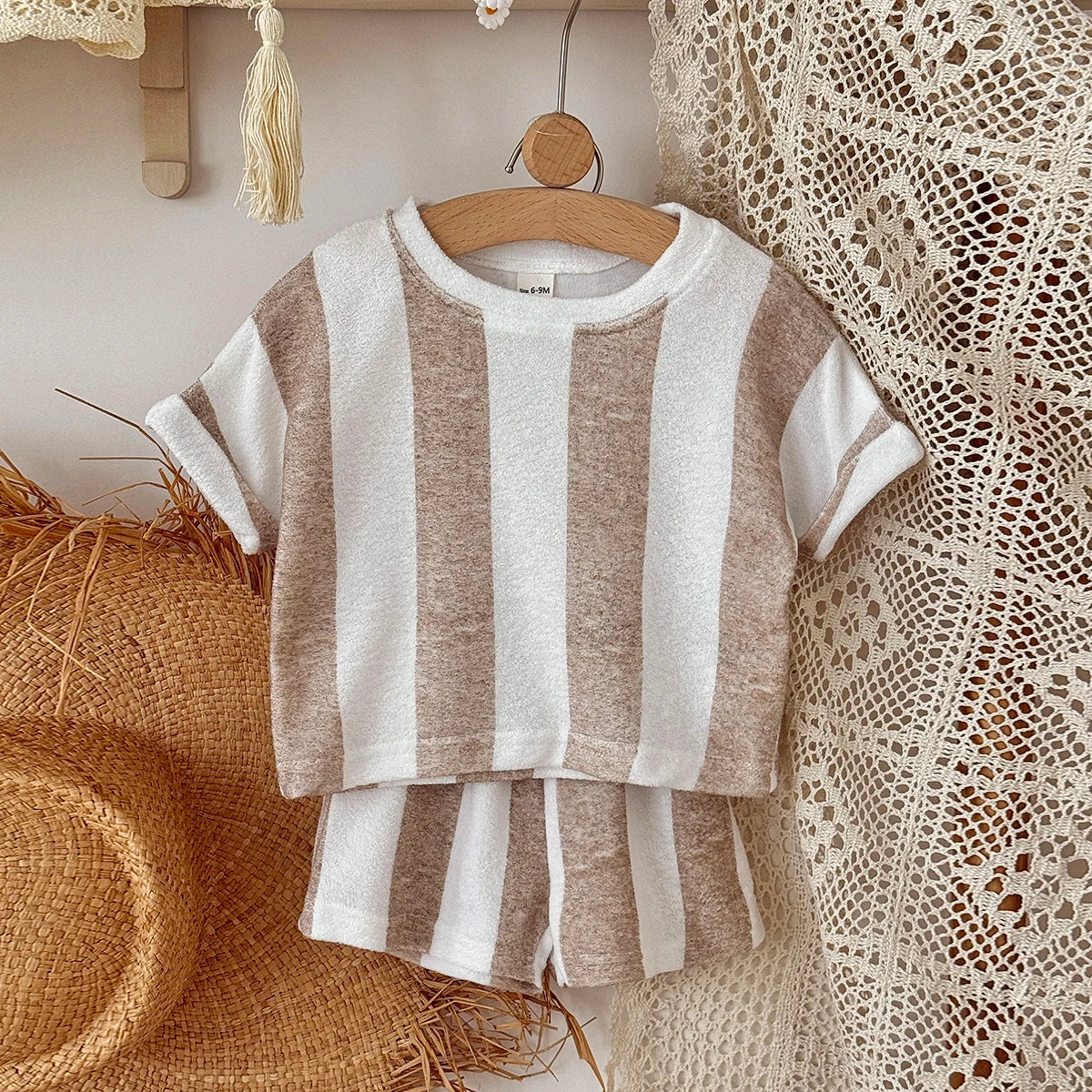 Striped Shorts Sand Set