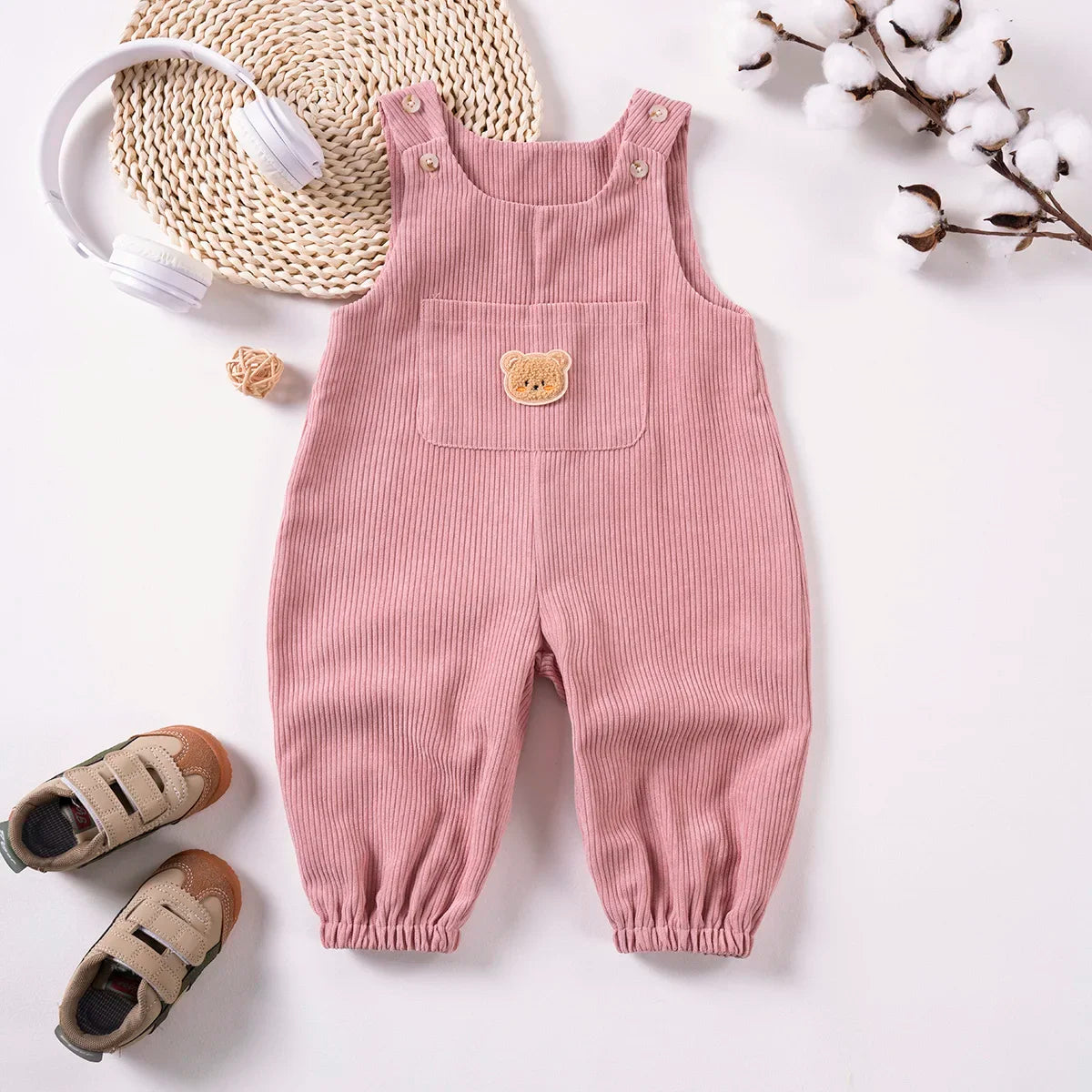 Cute Bear Pocket Jumpsuit