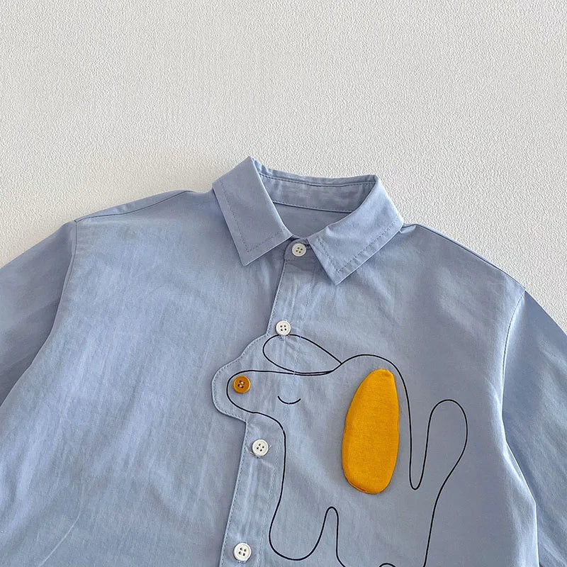 3D Cartoon Button Up Shirt