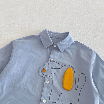 3D Cartoon Button Up Shirt