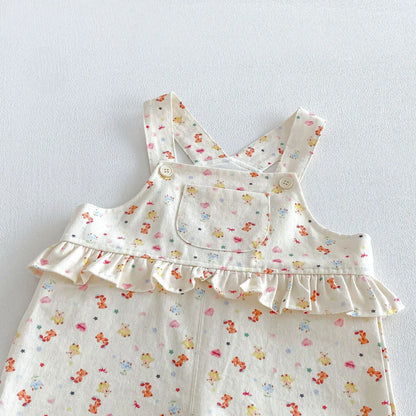 Cartoon Print Suspender Jumpsuit