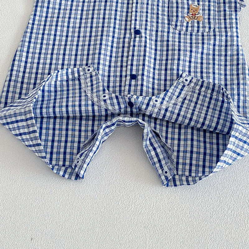 Checkered Bear Jumpsuit