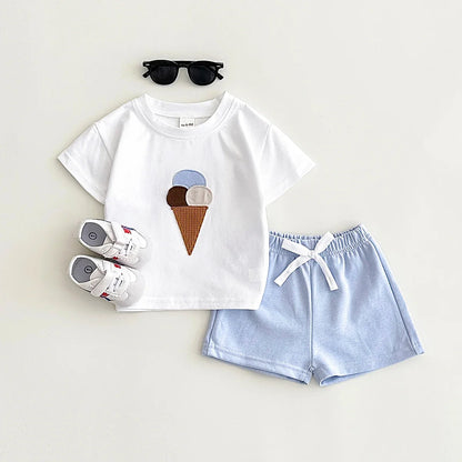 Waffle Cone Ice Cream Shorts Set