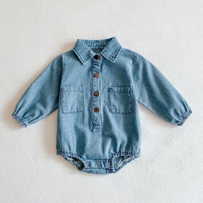 Long Sleeve Denim Bodysuit