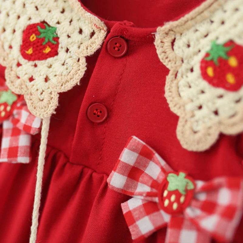 Strawberry Crochet Dress w Bag