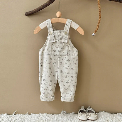 Floral Corduroy Dungarees Jumpsuit