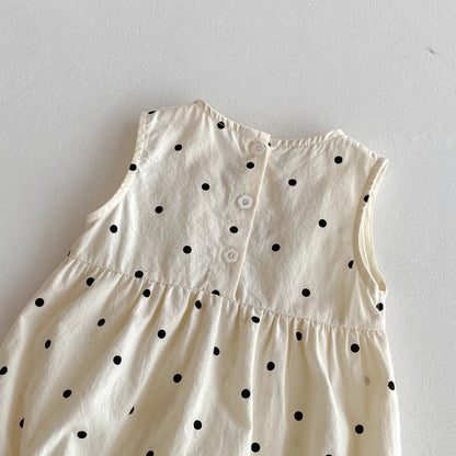 Polka Dot Ribbon Romper