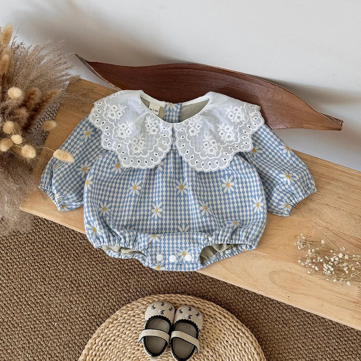 Lace Floral Doll Collar Romper