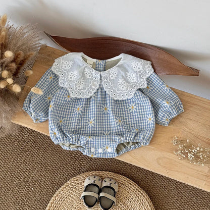 Lace Floral Doll Collar Romper