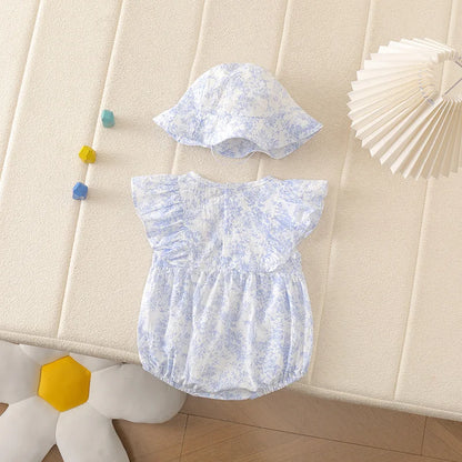 Light Blue Romper W Hat
