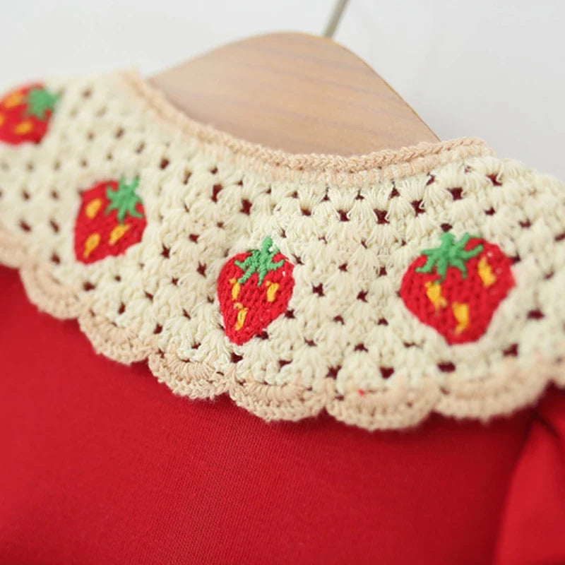 Strawberry Crochet Dress w Bag