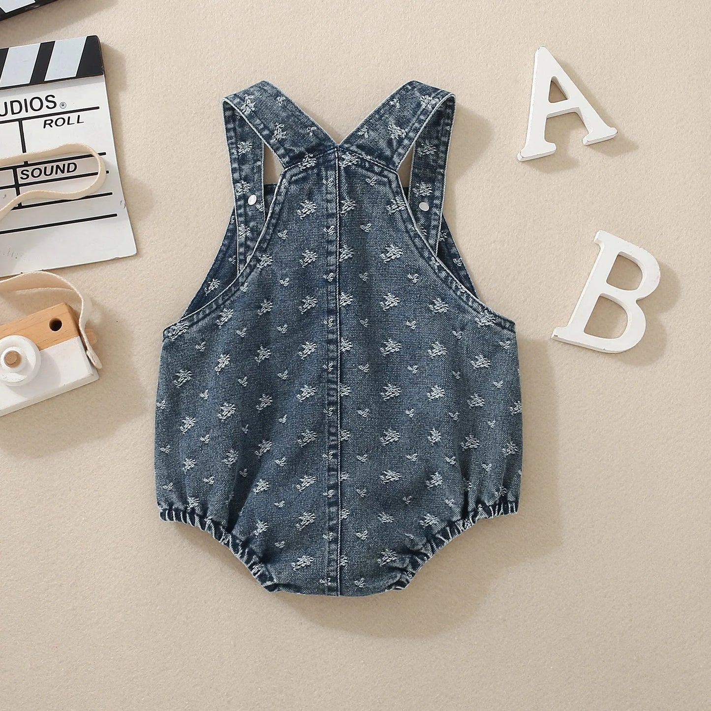 Denim Pocketed Romper