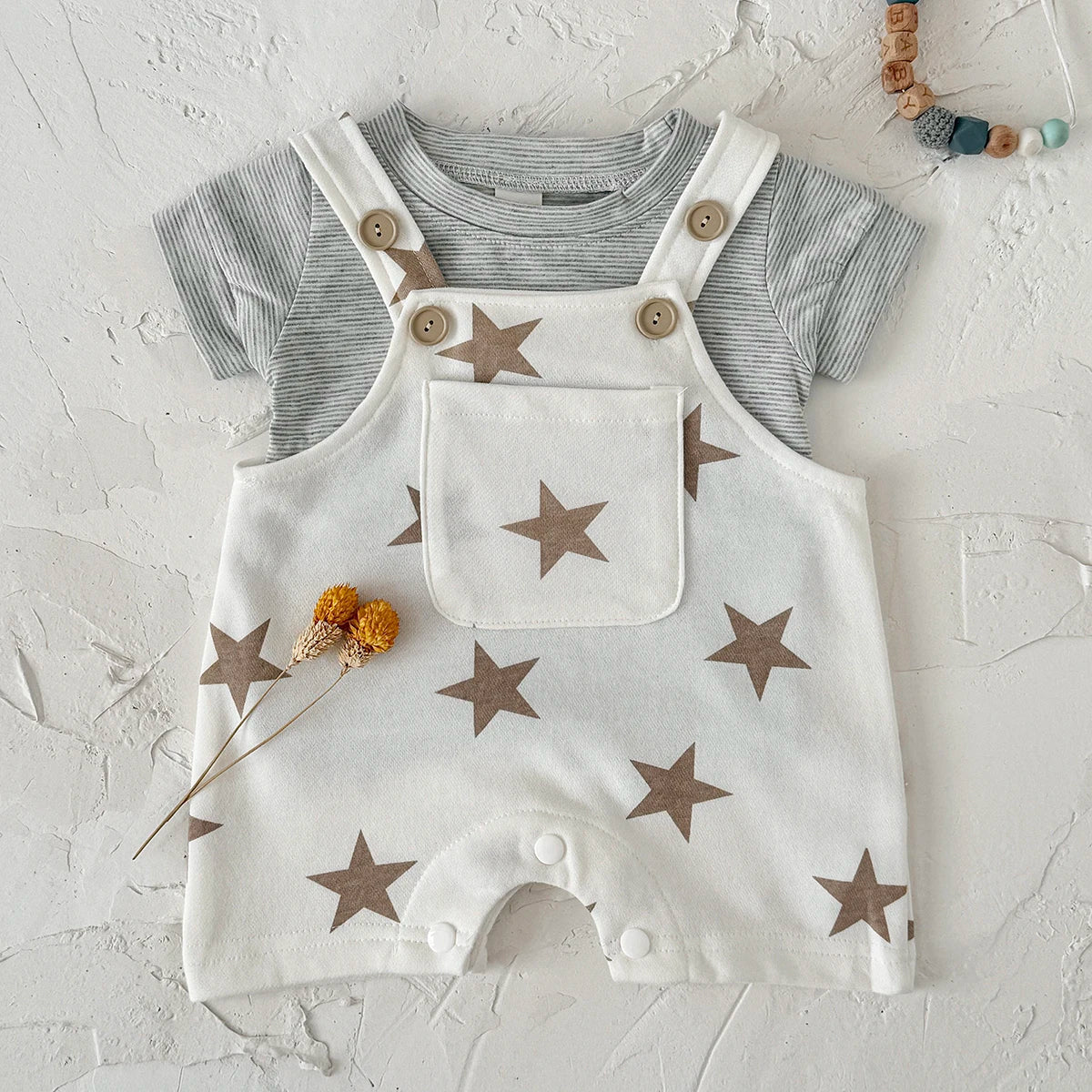 Star Suspender Jumpsuit Set