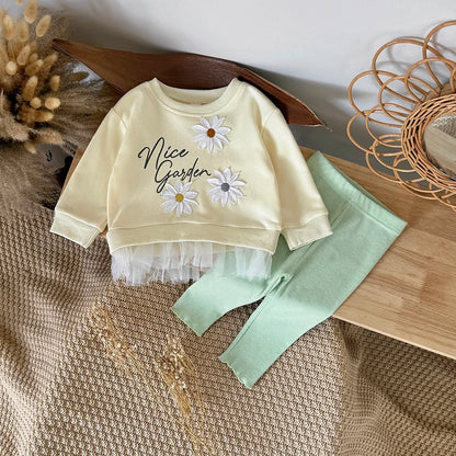 Flower Embroidery Lace Hem Set