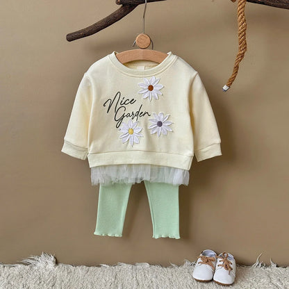 Flower Embroidery Lace Hem Set