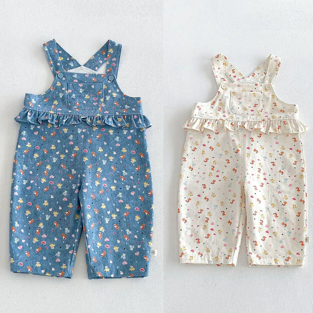 Cartoon Print Suspender Jumpsuit