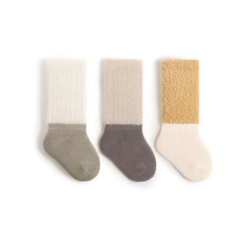 Fleece Lining Color Block Socks