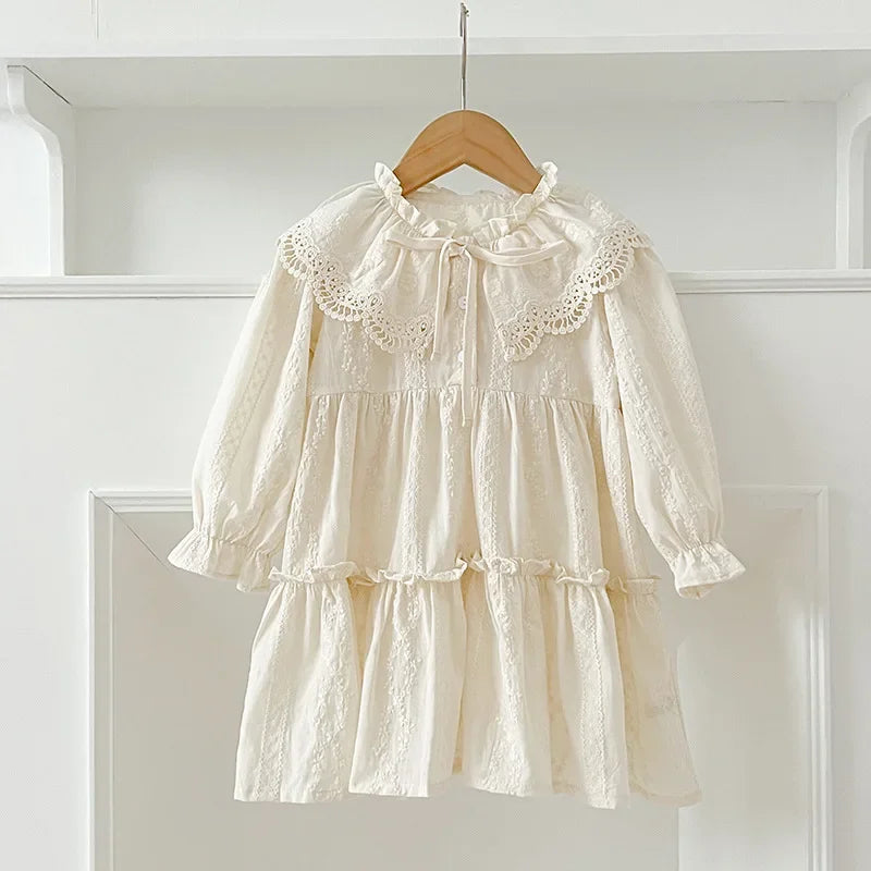Lace Lapel Euro Style Dress