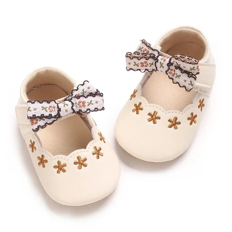Floral Embroidered Pre Walker Shoes