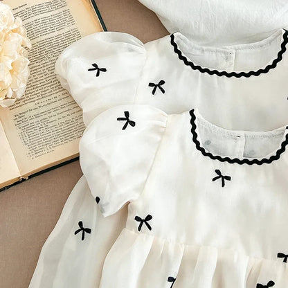 Tiny Bow Embroidery Romper