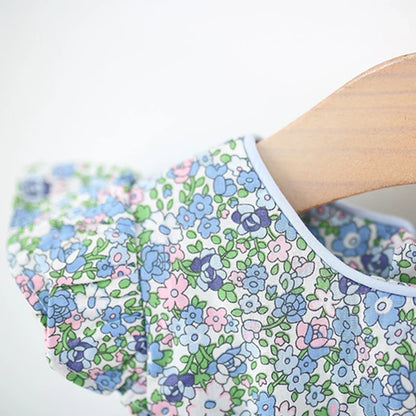 Blue Floral Ribbon Dress
