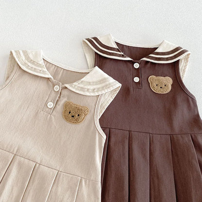 Preppy Sleeveless Bear Dress