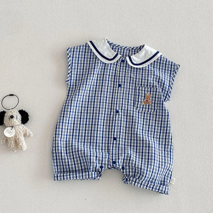 Checkered Bear Jumpsuit
