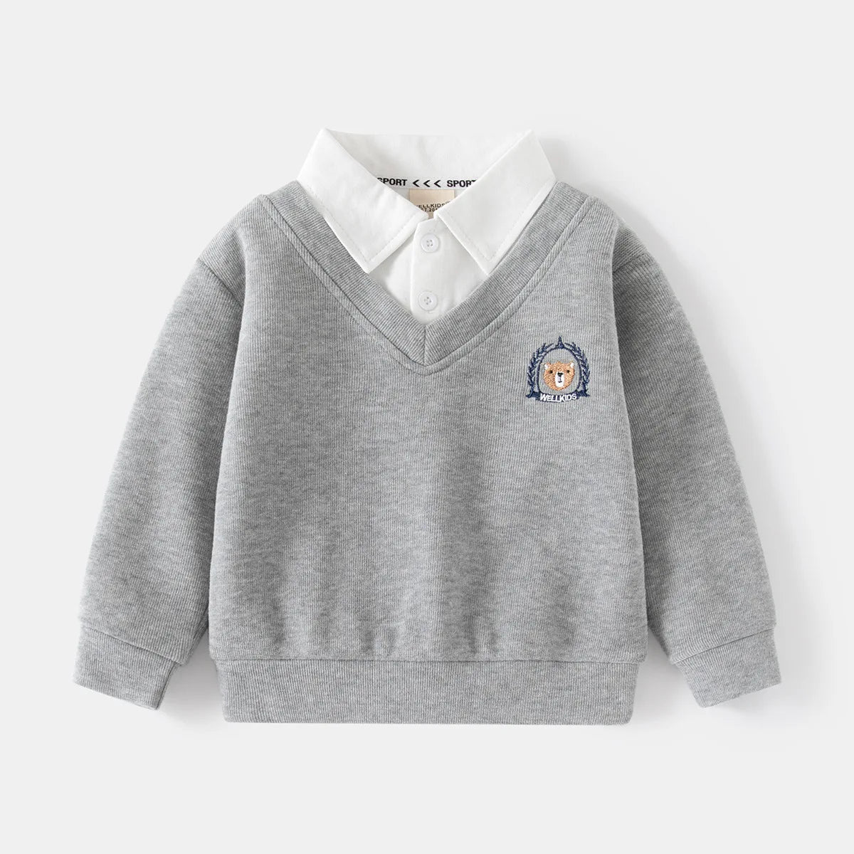 Faux Shirt Neck Sweatshirt