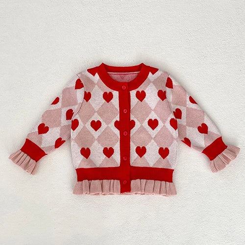 Heart Ruffle Knitted Outfit