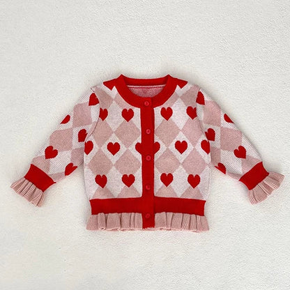 Heart Ruffle Knitted Outfit
