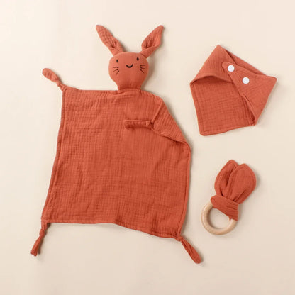 Muslin Wooden Ring Teething Set