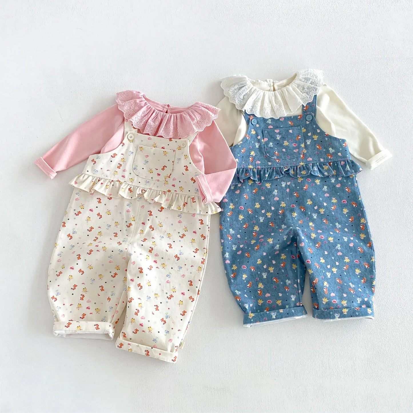 Cartoon Print Suspender Jumpsuit