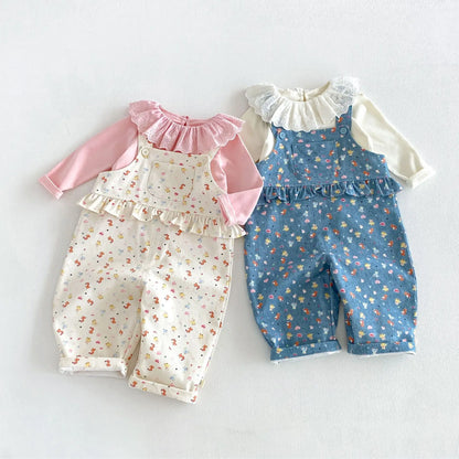Cartoon Print Suspender Jumpsuit