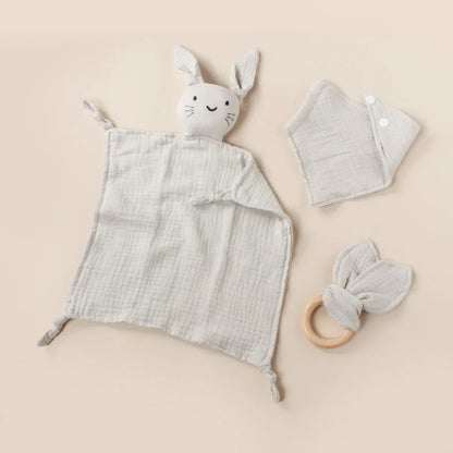 Muslin Wooden Ring Teething Set