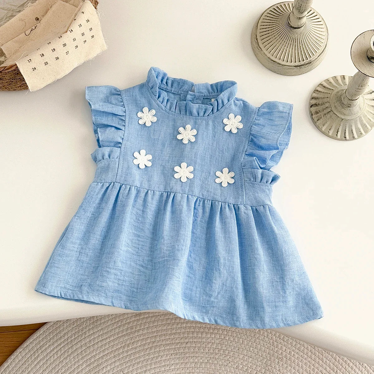 Flower Patch Cotton Linen Dress