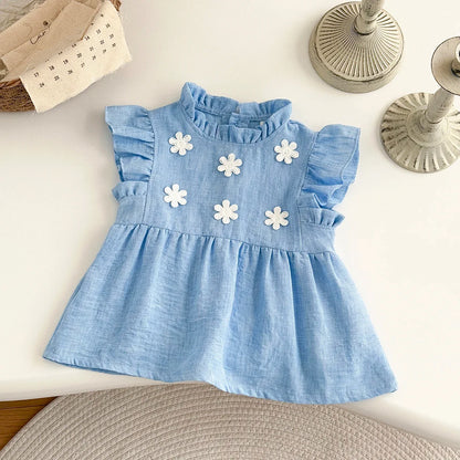 Flower Patch Cotton Linen Dress