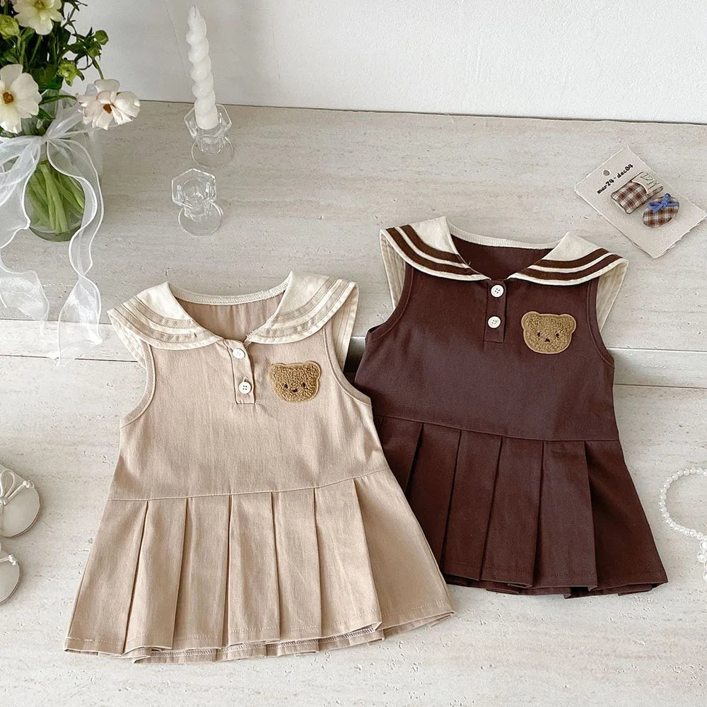 Preppy Sleeveless Bear Dress