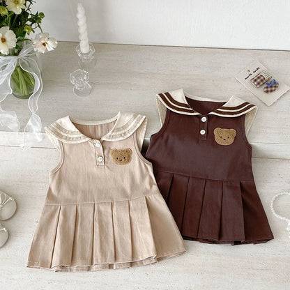 Preppy Sleeveless Bear Dress