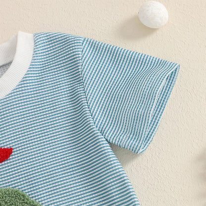 Stripe Short Sleeve Golf Bodysuit