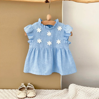 Flower Patch Cotton Linen Dress